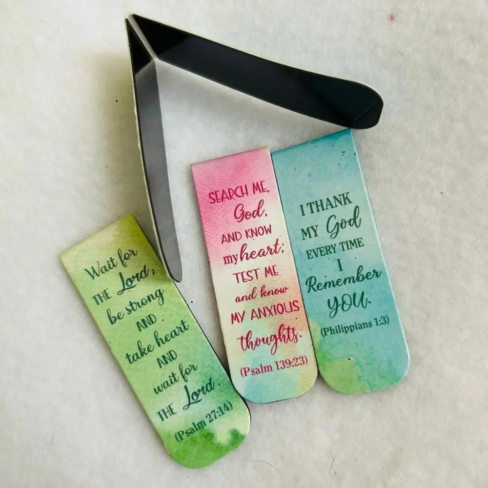 Lot Gift Bag Angel Silver Key Chains and Bible Verse Magnetic Bookmarks